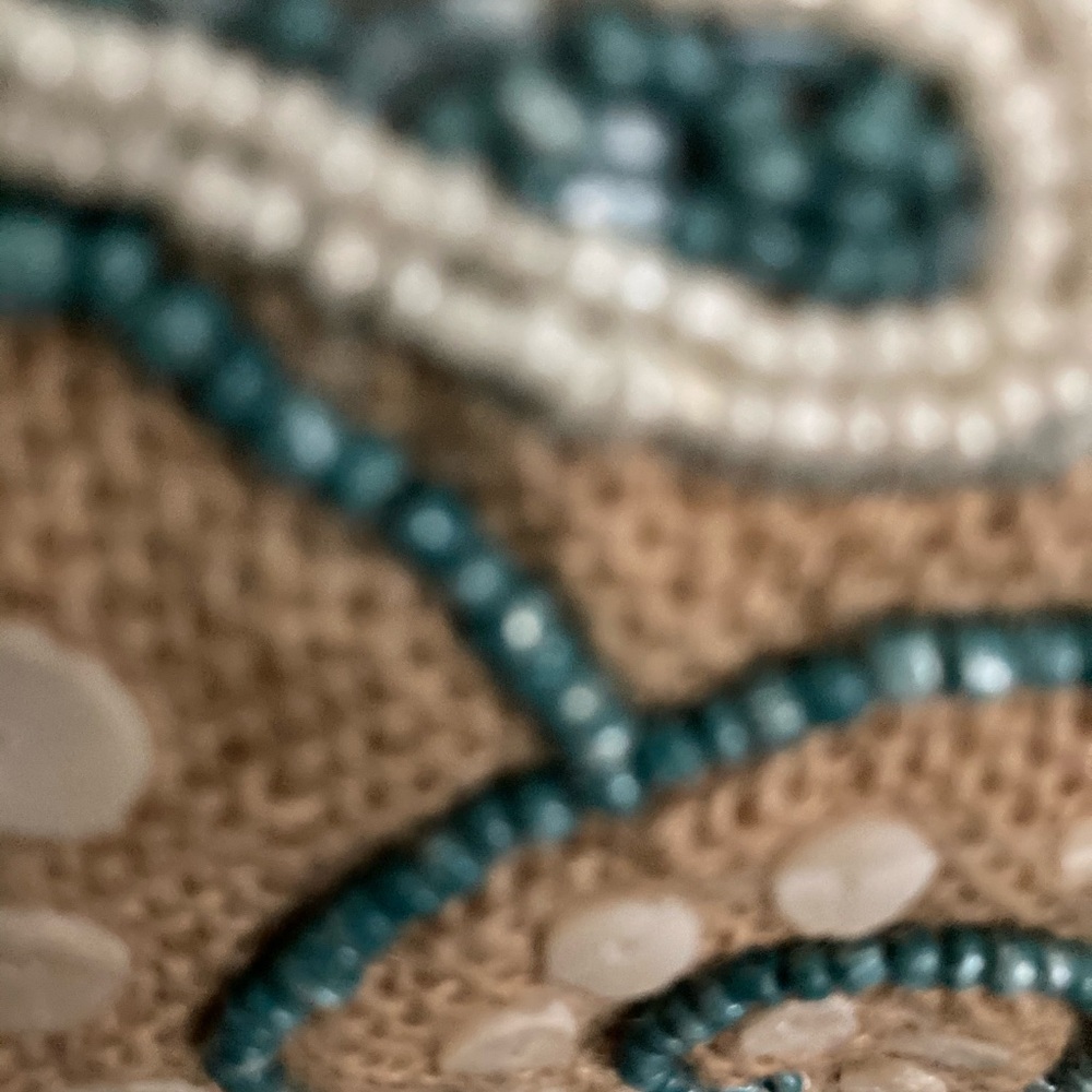 NWT Beautiful Ocean Themed Beaded Pillow. - Picture 4 of 5